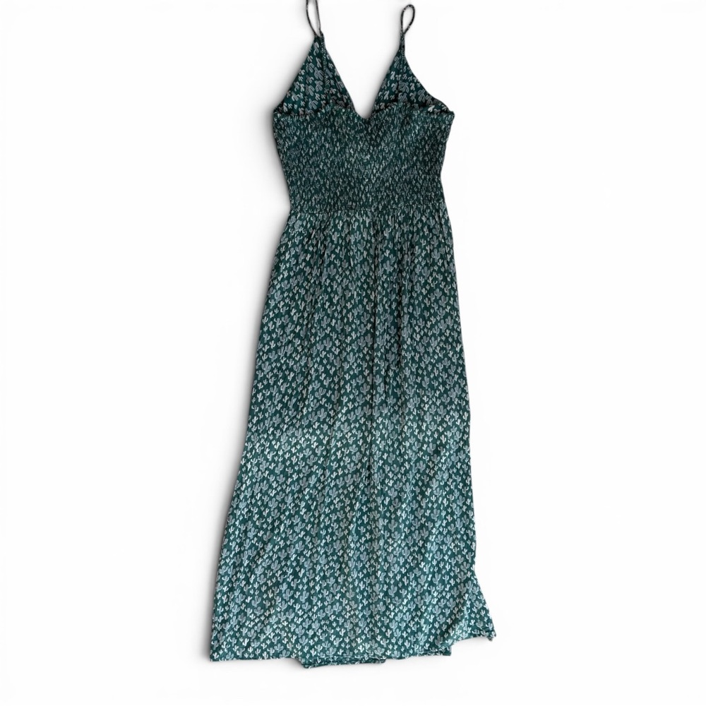 Angie Green Cactus 🌵 Print Cutout Midi Dress Festival Western Boho Large - Picture 6 of 7